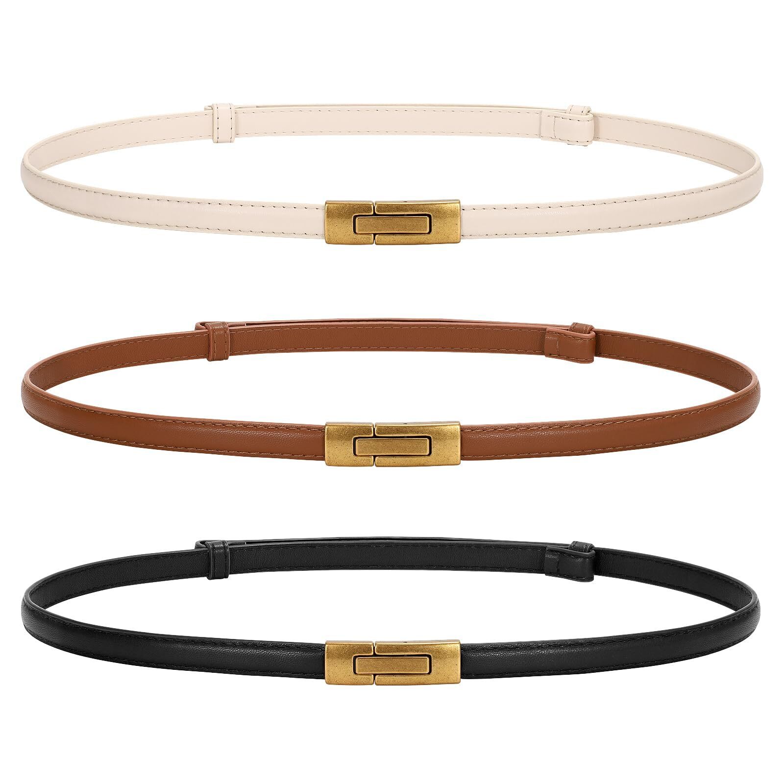 1381 Women Skinny Belts Leather Thin Waist Belts For Dress Ladies Belts